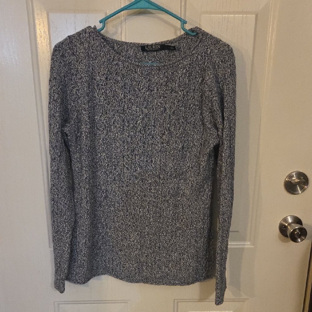 Ralph Lauren Heathered Blue Sweater Size L